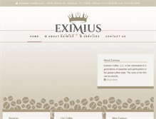 Tablet Screenshot of eximiuscoffee.com